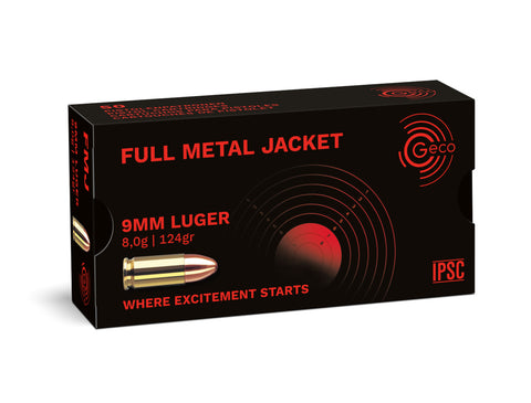 GECO 9MM LUGER FULL METAL JACKET 8.0G/124GR