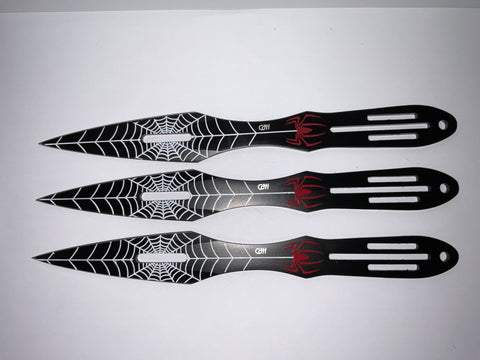 JEU 3 COUTEAUX LANCER HERBERTZ TOUT INOX NOIR+ETUI