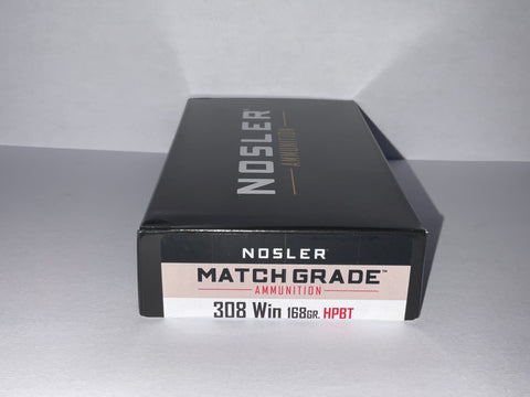 NOSLER 20 CARTOUCHES MGA -308 WIN 168GR