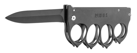 COUTEAU POING AMÉRICAIN NOIR - MARQUAGE 1918 U.S - LINER LOCK