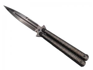 COUTEAU PAPILLON THIRD TITANE NOIR 12CM INOX