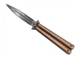 COUTEAU PAPILLON THIRD TITANE ROSE 12CM INOX