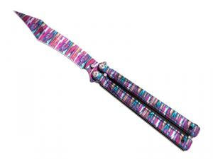 COUTEAU PAPILLON THIRD 3D ARC-EN-CIEL 13,5CM INOX