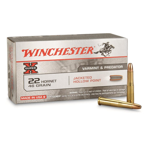 Munitions Winchester .22 Hornet Jacketed Hollow Point 46 grs